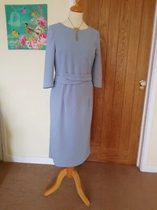 BN Size 10 Kate Cooper Sky Blue DRESS Knee Length Crossover belt - Picture 1 of 7