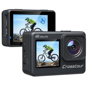 Crosstour CT9300 Action Camera  4K 24MP Dual Touch Screen Underwater Camera