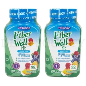 Vitafusion Fiber Well Fit Gummies Peach Strawberry & Berry 90ct Each Lot of 2 - Picture 1 of 5