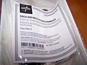 Medline Sock Stocking Aid Helper Easy On Easy Off With Foam Handles - Picture 1 of 5