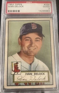 1952 Topps #329 Ivan Delock Red Sox PSA 2 - GOOD High # - Picture 1 of 3