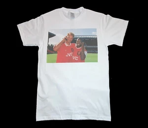 Dennis Bergkamp Ian Wright Retro Arsena weißes T-Shirt Größen Small-3XL - Bild 1 von 5