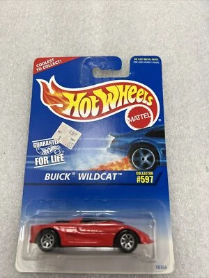 Buick Wildcat 1996 Hot Wheels rojo vintage con ruedas de 7 velocidades coleccionista # 597 nuevo B180 Foto 1 de 4