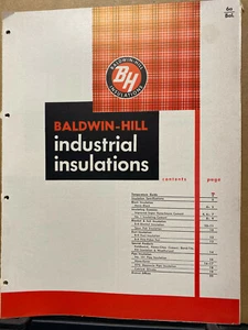 Baldwin-Hill Co Catalog ~ Asbestos Industrial Insulation Pipe No 1 Cement 1959 - Picture 1 of 7