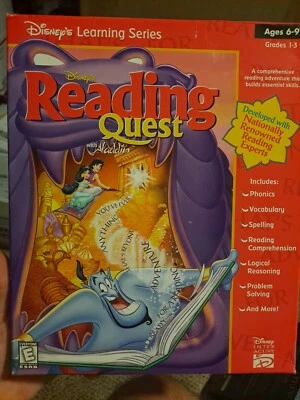 Vintage 1995 Disney's Reading Quest with Aladdin CD-ROM 2 pack Read Along NEW - Image 1 of 3