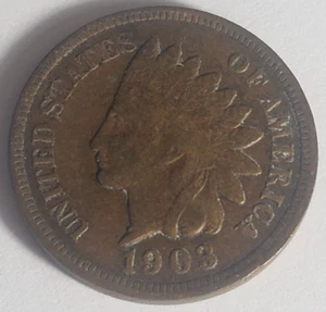 Indian Head Cent 1903 Fine #95 - Picture 1 of 2
