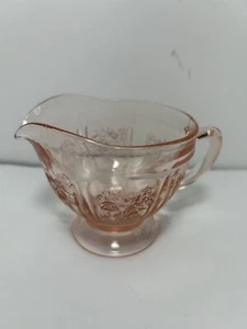 Federal Sharon Cabbage Rose Pink Depression Glass Creamer With Handle - Picture 1 of 9