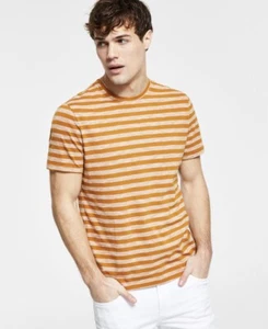 INC International Concepts Herren gestreifter Slub T-Shirt Cathay Spice Größe XL - Bild 1 von 1
