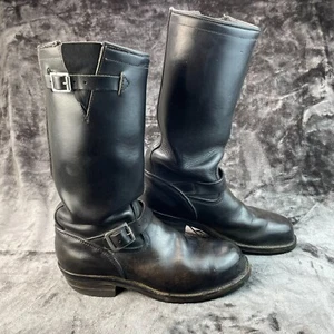 WESCO Engineer Work Biker Leather Black Boots Mens Sz 11.5 Steel Toe - Picture 1 of 14