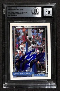Shaquille O'Neal Signed 1992-93 Topps #362 Rookie Card Auto Grade 10 BECKETT - Bild 1 von 3