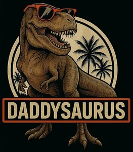 Daddysaurus T Rex Bügeltransfer für T-Shirt + andere helle & dunkle Stoffe #7 - Bild 1 von 4