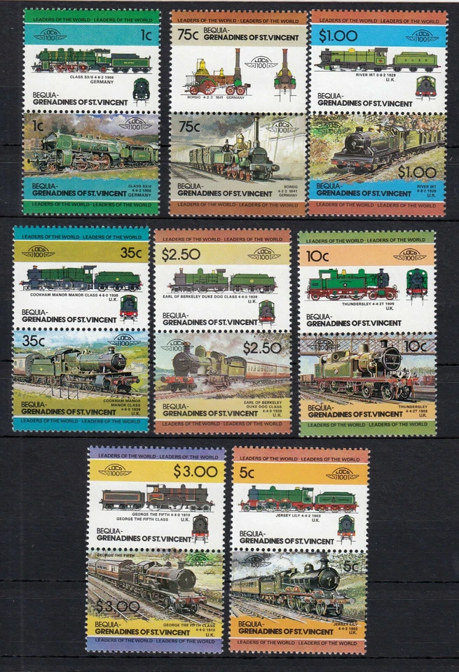 Trenes Líderes del Mundo Tuvalu MNH x32 c 1983-5 (56431) Foto 1 de 1