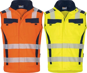 Vizwell Warnschutz Weste Arbeitsweste Sicherheitsweste gelb orange VWT189 - Bild 1 von 19