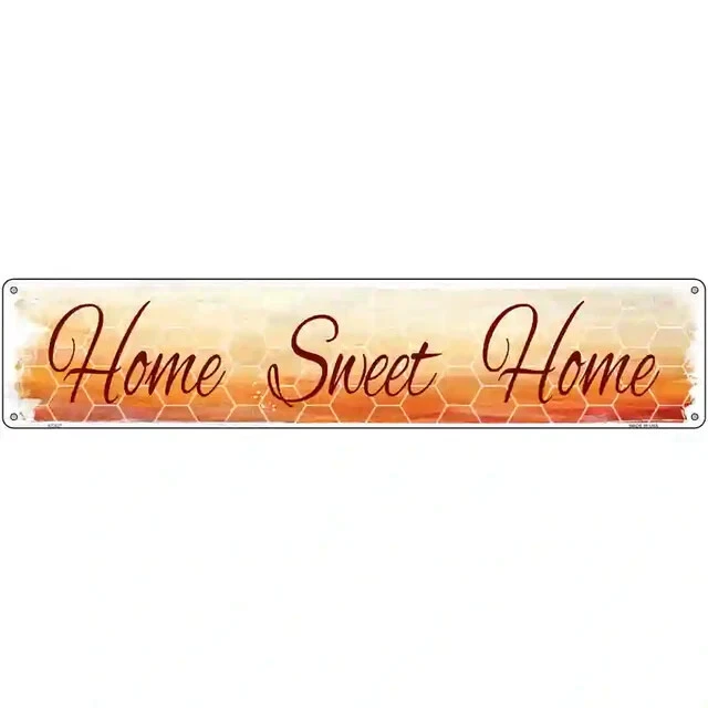 Home Sweet Home 3"x12" Metal Letrero de calle Placa Hogar Puerta Garaje Decoración de pared Foto 1 de 1