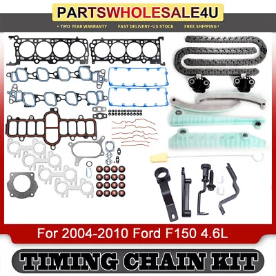 Timing Chain w/Tools + Head Gasket Bolts Kit Fits For 2004-2010 Ford F150 4.6L  - Изображение 1 из 4