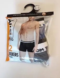 DIM BASIC UNNO LOT DE 2 BOXERS EN COTON STRETCH BLEU INTENSE ET GRIS FONCÉ - Imagen 1 de 10