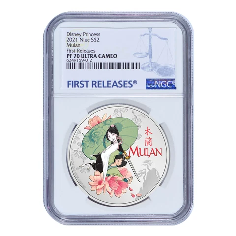 2021 Niue $2 Mulan Disney Princess NGC PF70 Ultra Cameo First Releases with OGP Cover