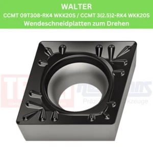 10 x WALTER CCMT 09T308-RK4 WKK20S Drehplatten für Stahl & Guss - Picture 1 of 1