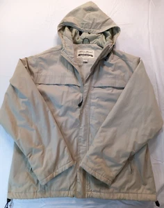 Eddie Bauer Allwetterjacke hellbrauner Reißverschluss mit Kapuze Reißverschluss Taschen Herren XL - Bild 1 von 11