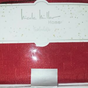 Nicole Miller Home Tablecloth 60" x 120" Oblong Metallic Red  New In Package