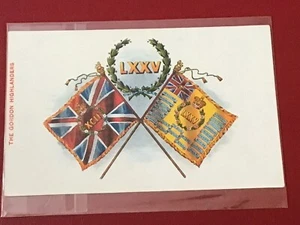 PRE WW1 MILITARY PC - CRESTS & COLOURS - THE GORDON HIGHLANDERS - Picture 1 of 2