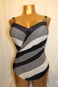 MARYAN MEHLHORN Bügel Badeanzug VOYAGE 4603 black/sand diagonale Streifen NEU - Bild 1 von 3