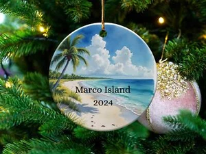 Landschaftlicher Marco Island Strand 2024 dekorative hängende Ornamente - Bild 1 von 4