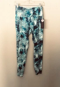 LEGGINGS CONTROLLO PANCIA BALLY TOTAL FITNESS AQUA PELLE DI SERPENTE DONNA MED VITA 26" - Foto 1 di 7