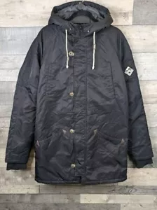 Vans Joel Tudor Collection Parka Mantel Kapuze Herren Medium schwarz Knöpfe wattiert - Bild 1 von 24