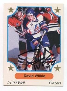 1991 7th Inning Sketch David Wilkie Signed Card Hockey Autograph NHL AUTO #95 - Picture 1 of 2
