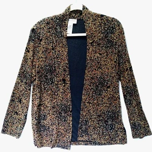 Drapers & Damons Womens Leopard Print Lightweight Jacket Tan Black Petit Medium  - Picture 1 of 6