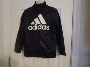 Adidas Boys Full Zip Front Black Athletic Wear Size 5 - Picture 1 of 8