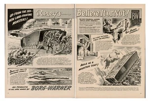1954 Borg Warner Engineering Vintage Print Ad B-W Ripley's Believe It or Not USA - Picture 1 of 8