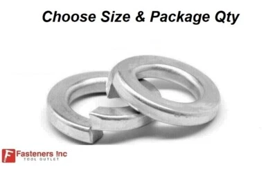 Zinc Plated Steel Low Carbon Standard Split Lock Washers (All Sizes & Qtys) - Image 1 of 4