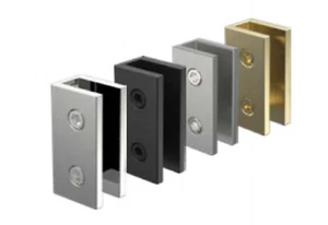 Brushed Gold shower screen bracket, clamp, mount, 8 - 10mm glass - Picture 1 of 7