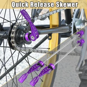 2pcs Mountain Bike Front Rear Quick Release Lever Skewer Axle Wheel Hub Purple - Picture 1 of 7