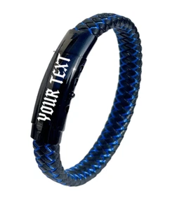 Personalisiertes Herren Leder Ausweis Armband - Manschette mit individueller Gravur, Geschenk für Ihn - Bild 1 von 8