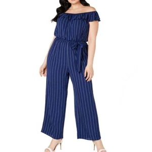 Mono para mujer LOVE SQUARED Plus a rayas fuera del hombro TEDO - Imagen 1 de 2