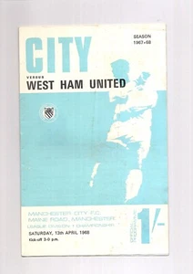 Manchester City v West Ham United 1967-1968 Division One 13/4/1968 - Picture 1 of 2
