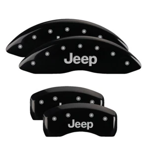 Mgp Caliper Covers 42021Sjepbk Set Of 4 Engraved Front/Rear Jeep Silver - Picture 1 of 1