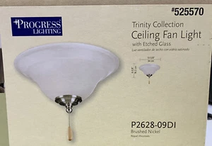 Progress Lighting Bravo 3-light Brushed Nickel Ceiling Fan Fixture P2628 - Picture 1 of 6