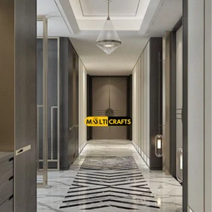 Durable White Marble Inlay Flooring Tiles for Stylish and Timeless Interiors - Picture 1 of 5