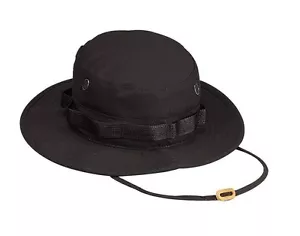 Cappello Cappello BOONIE SOLIDO NERO Mimetico Militare RIP STOP ROTHCO 5819 - Foto 1 di 4