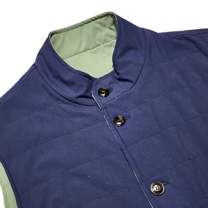 Peter Millar Reversible Vest Quilted Puffer Sleeveless Jacket XXL Green Blue - Picture 1 of 10