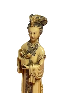 ANTIQUE 1920s Chinese Statue Qing Maiden Lady Statue Celluloid Art Deco Statues - Bild 1 von 11