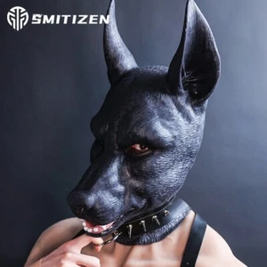 Smitizen Silicone Realistic Black Dog Latex Head Mask For Gay Pup Play Cosplay - Bild 1 von 11