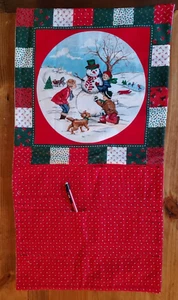 Snowman Christmas Scene Advent Calendar Handmade from Fabric Panel Never Used - Picture 1 of 4