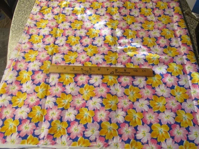 2 yards 15" x 44" Quilt Sewing Fabric Oakhurst Textiles Spring Flowers purple - Image 1 of 4