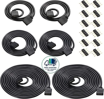 Cable de extensión RGB de 4 pines para tira LED (6 unidades) con con conector de 12 — 第 1/4 张图片
