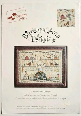 BARBARA ANN DESIGNS TODAS LAS CRIATURAS GRANDES Y PEQUEÑAS 1852 MUESTRADOR PUNTO DE CRUZ GRÁFICO  Foto 1 de 3